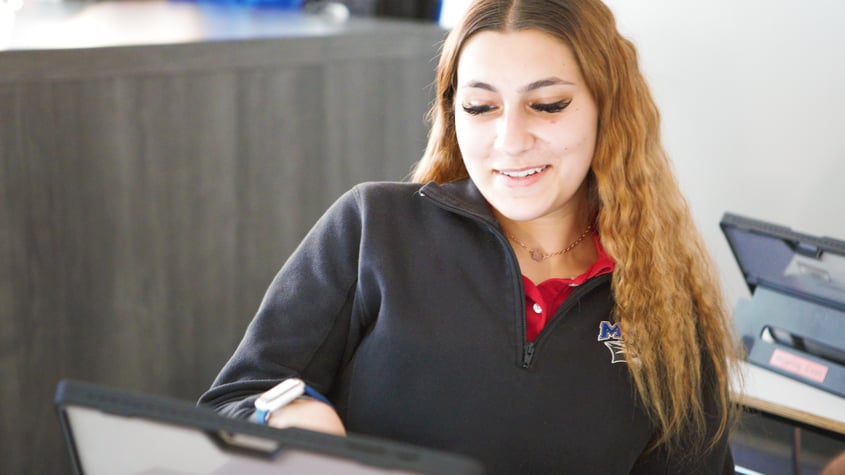 HS girl at computer