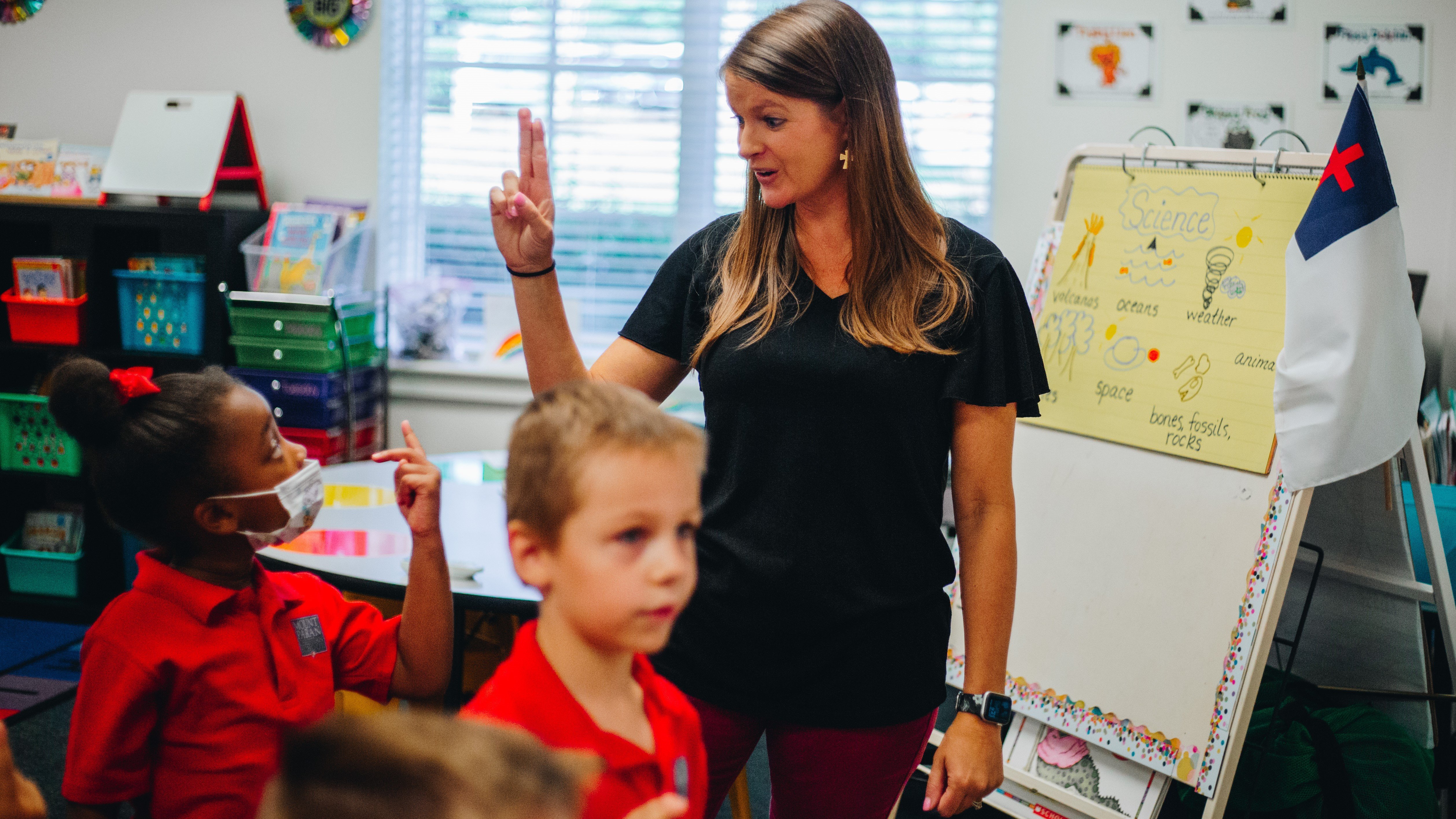 Mallory Rozelle with kids