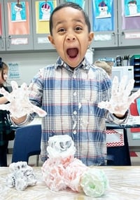 PK boy excited enrichment