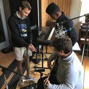 Students practice recording sounds square