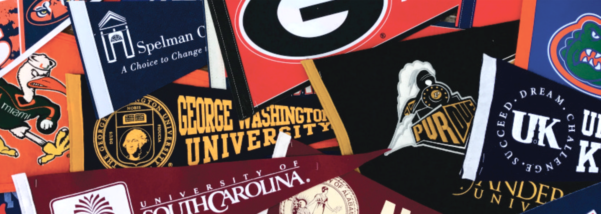 college pennant collage