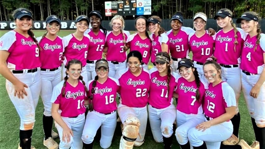 softball team in pink