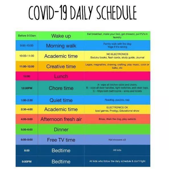 covid schedule
